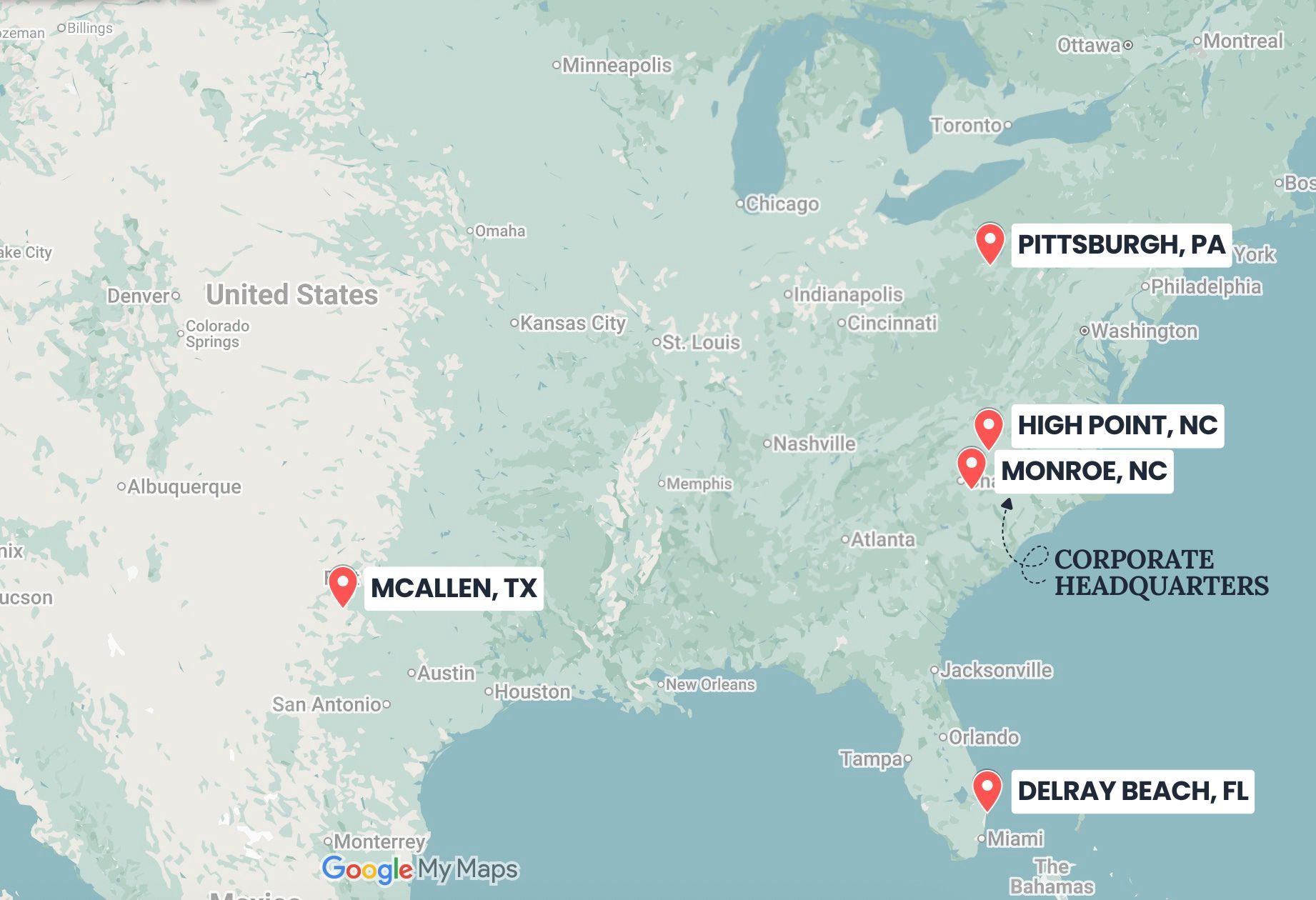 RJS Logistics Monroe NC Locations